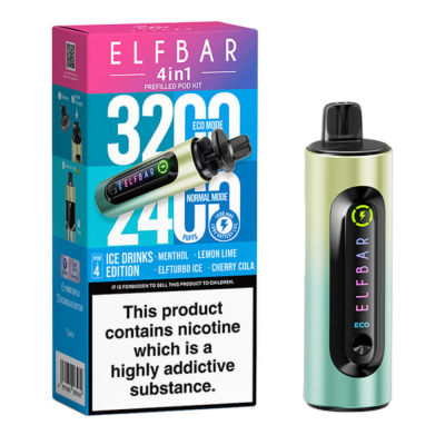Elfbar 4 in 1 3200 Puffs Rechargeable Battery - Ice Drinks Edition